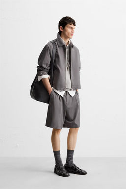 PLEATED RELAXED FIT BERMUDA SHORTS - Zara фото 11