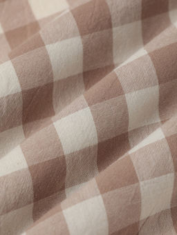 Простыня Этель Beige cage 180×200+30 100% жатый хлопок 140 г/м2