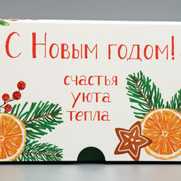 Цена за 5 шт. Коробка для капкейков складная с двусторонним нанесением «С Новым годом», 25×17×10 см