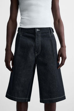 BELTED BAGGY FIT DENIM BERMUDA SHORTS - Zara фото 15