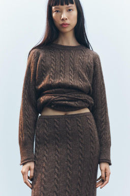 CABLE KNIT MIDI SKIRT WITH WOOL - Zara фото 5