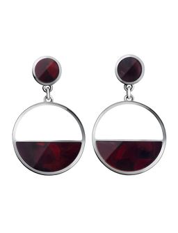 Яркие серьги-гвоздики в лаконичном дизайне из вишнёвого янтаря Монако