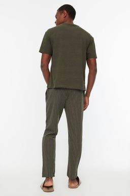 TRENDYOL MAN Haki Regular Fit Bask?l? Pijama Tak?m? THMAW21PT0833 - Trendyolmilla фото 5
