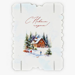 Цена за 5 шт. Коробка новогодняя для макарун «С Новым годом», 18×12×3.5 см