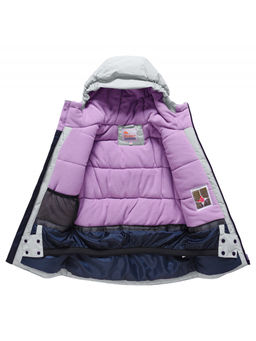 Горнолыжный костюм зимний для девочки серого цвета 9518Sr