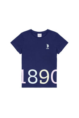 Детская темно-синяя футболка с круглым вырезом Неожиданная скидка в корзине - U.s. polo assn фото 2