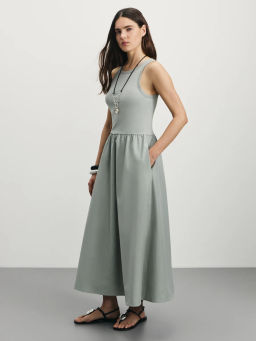 Платье миди из разнофактурных тканей / Zarina  фото 8