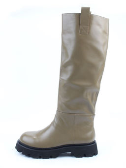 02-E39B-53JN GREEN Сапоги демисезонные женские (натуральная кожа)