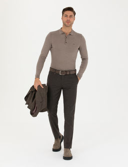 Kahverengi Slim Fit Kuma_ Pantolon