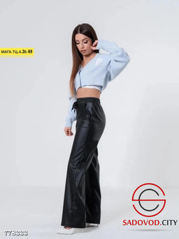 Женские кожаные брюки прямые - Bruno фото 2