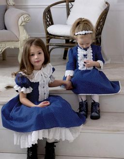 платье для девочки МТ22-4Шарлотта горошек на синем
