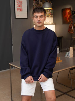 Свитшот оверсайз К501 Темно-синий