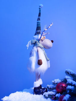 Фигура текстиль «Новогодний лосик» 58 см, 10 LED, от батареек АА×3, свечение тёплое белое