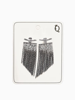 Серьги металл Цепной водопад, цвет серебро - Qf фото 3