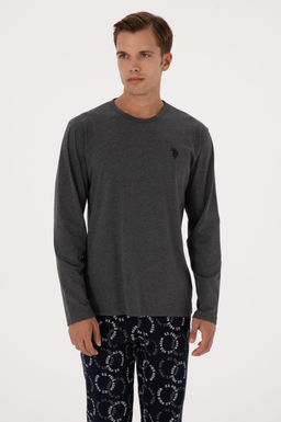 Erkek Antrasit Melanj Pijama Tak_m_ Sepette S_rpriz _ndirim - U.s. polo assn фото 3