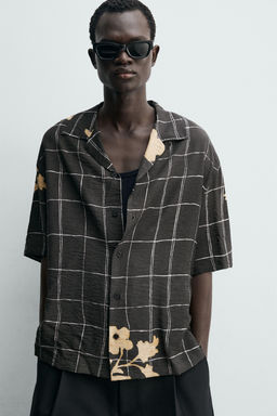 CAMISA FLUIDA ESTAMPADO COMBINADO / Gris oscuro - Zara фото 5