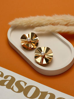 Серьги клипсы для ушей QF «Тренд. Объёмный цветок», цвет золото