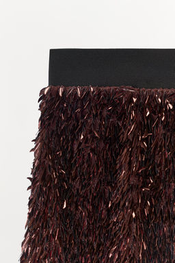 CONTRAST WAISTBAND SEQUIN SHORTS