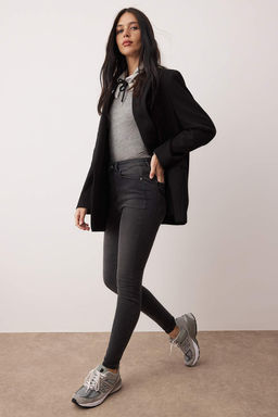 Antrasit Yuksek Bel Skinny Jeans TWOAW26JE00254 - Trendyolmilla фото 2