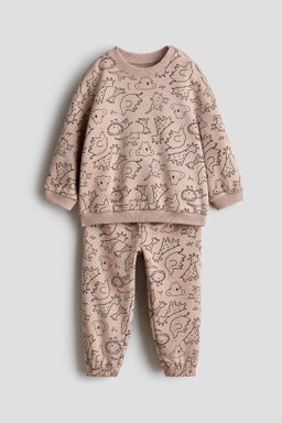 Conjunto estampado de 2 piezas en tejido sudadera