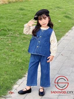 Джинсовый костюм тройка для девочки - Bruno фото 4