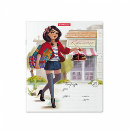 Цена за 10 шт. Тетрадь школьная ученическая ErichKrause Девочки-красавицы, 24 листа, линейка (в плёнке по 10 шт.)_MIX-PACK  фото 5