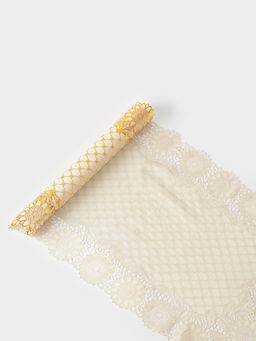 Дорожка сервировочная на стол «Букет», ажурная, 84×40 см, ПВХ, золотая