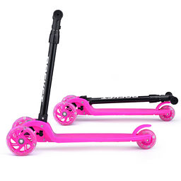 Самокат трёхколёсный ROCKET колёса световые PU, цвет розовый