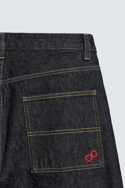 EMBROIDERED HEART DENIM CHINO TROUSERS - Zara фото 12