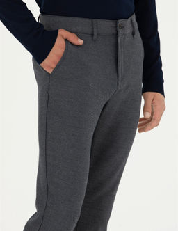 Lacivert Slim Fit Kanvas Pantolon