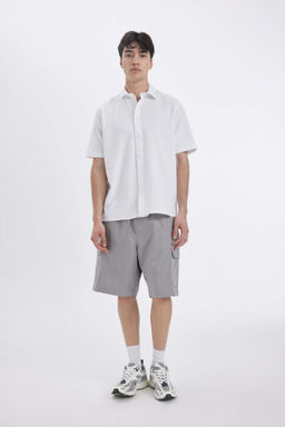 Relax Fit Parasut Kargo Bermuda Sort - Defacto фото 2