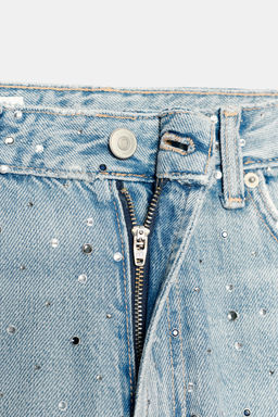 TRF BAGGY JEANS WITH RHINESTONE JEWELS - Zara фото 7