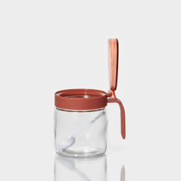 Сахарница стеклянная с ложкой Доляна «Коралл», 8×11,5 см