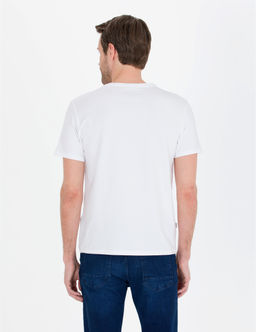 Beyaz Slim Fit V Yaka Basic Ti__rt - Pierre cardin фото 5