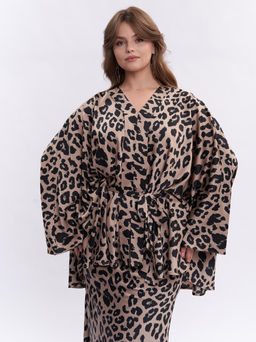Шелковая леопардовая блузка TBL73537LEO18