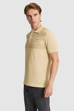 Erkek Bej Regular Fit Polo Yaka Ti__rt
