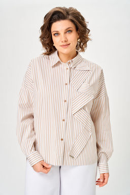 Рубашка Michel Chic 798 полоска бежевая