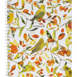 Бизнес-тетрадь Принты А5 96л, клетка, обл. мел. картон, спираль,Птицы