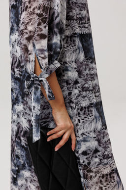 Платье ANELLI 1733 леопардовый серый  фото 3