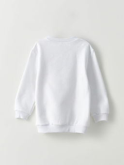 Bisiklet Yaka Uzun Kollu Bask?l? Erkek Bebek Sweatshirt