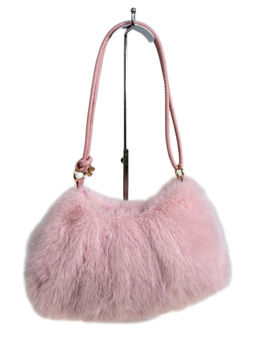 Женская сумка из искусственного меха, цвет розовый