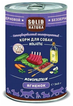 Solid Natura Holistic д/соб. Ягнёнок 0,34 кг. ж/б ЦБ-00001818