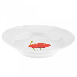Тарелка глубокая фарфоровая "Алый мак" д200мм, 250мл, h40мм (Россия)