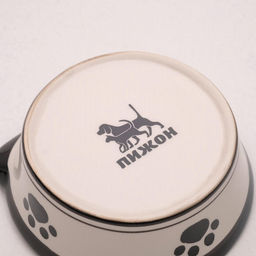 Миска для кошек керамическая Пижон Подмигивающий кот 200 мл 114.8 см, бело-черная фото 2