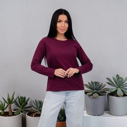 Лонгслив малина Каприз из хлопка  фото 38