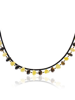 Чокер в этническом стиле с натуральным балтийским янтарём