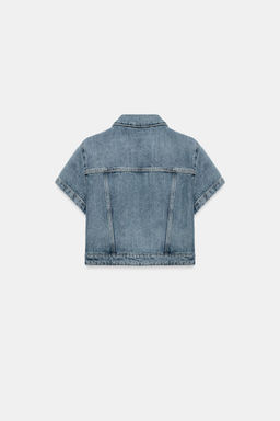 CAMISA CROP DENIM TRF ASIM?TRICA / Azul - Zara фото 6
