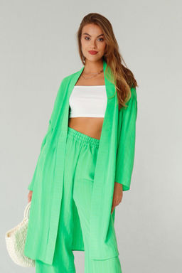 9389 Костюм из кимоно и брюк-палаццо салатовый - Martichelli фото 8