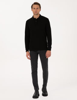 Siyah Regular Fit Sweatshirt - Pierre cardin фото 4