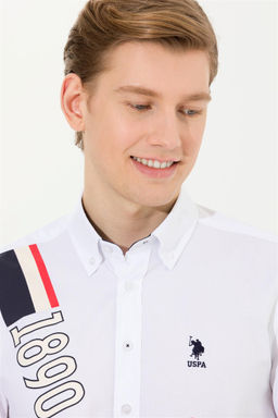 Мужская белая рубашка с длинным рукавом - U.s. polo assn фото 2
